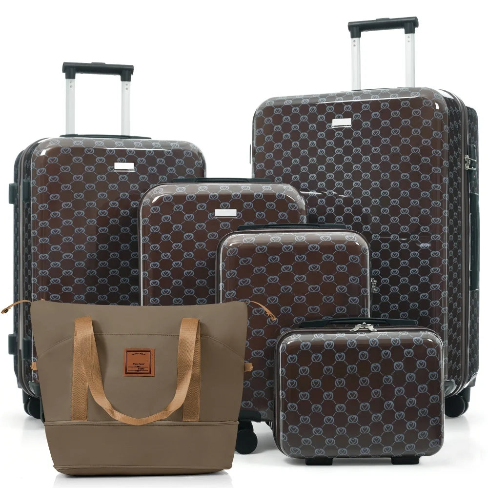 Five Piece Hardside Luggage Set With TSA Lock And Spinner Wheels