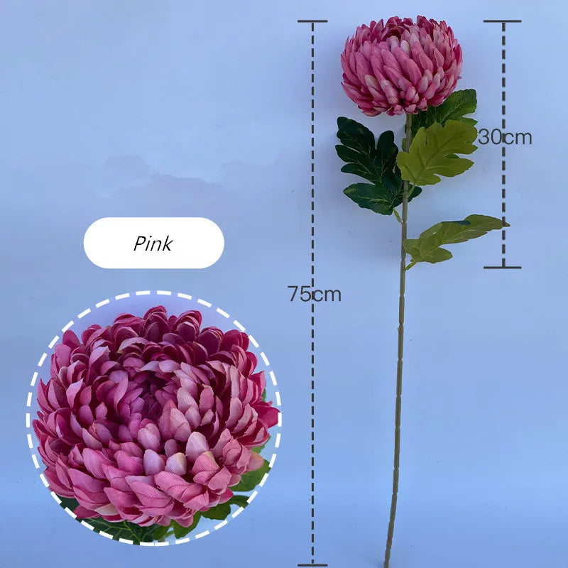 Large Single Chrysanthemum Country Style Living Room Flower Arrangement Artificial Flowers Wedding Shooting Props Decor Floral