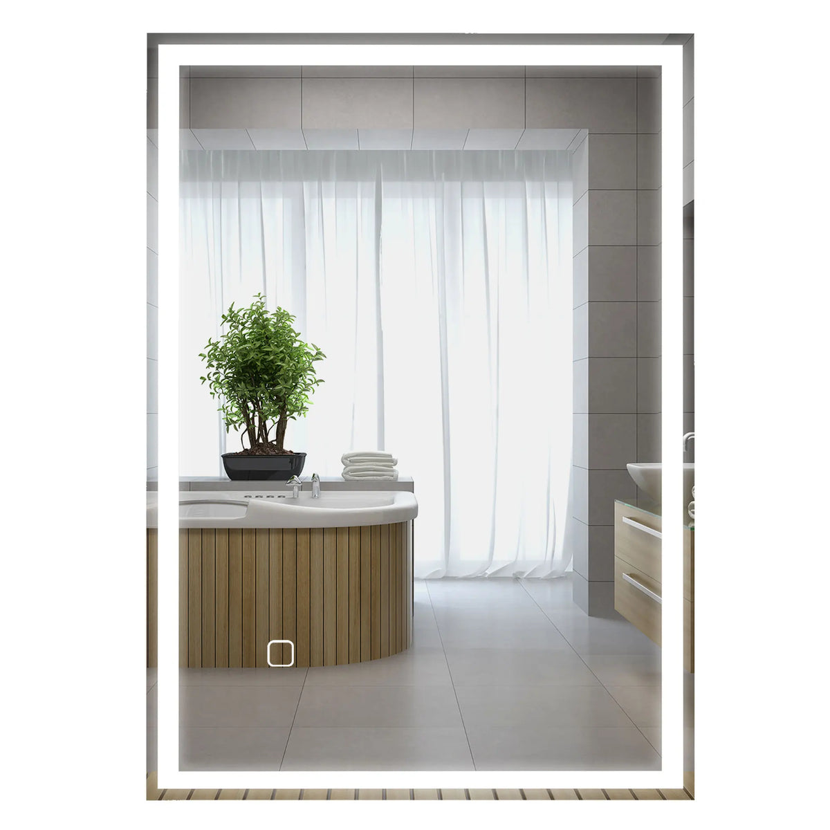 HOMCOM Dimmable LED Bathroom Vanity Mirror With Touch Memory