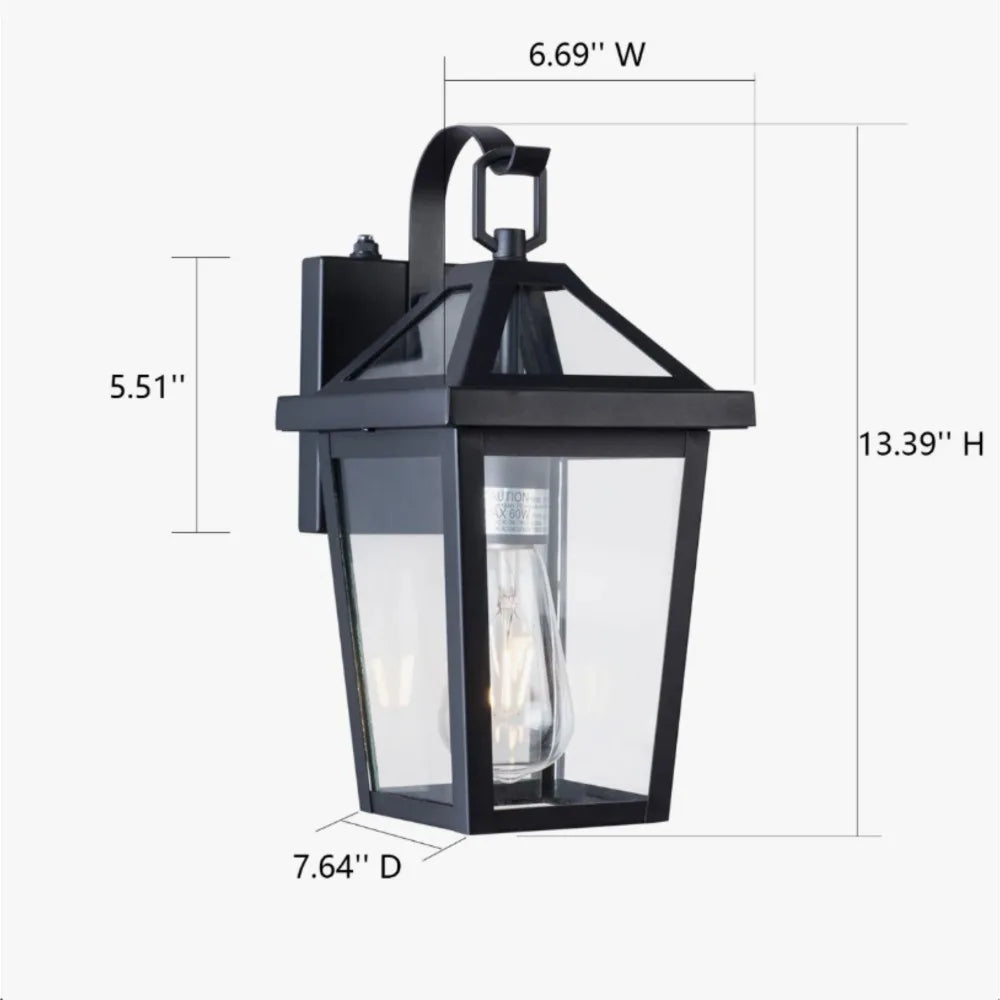 Dusk to Dawn Waterproof Outdoor Wall Light With Tempered Glass