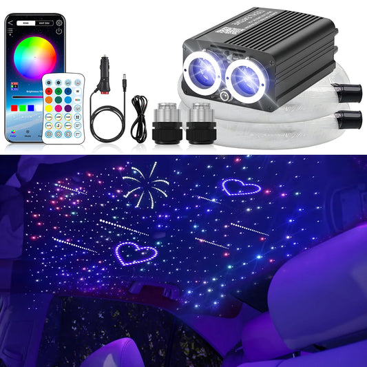 VASTFIRE Twinkle Meteor Fiber Optic Starlight Headliner Light Kit